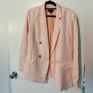 Ann Taylor Blush Pink Double-Breasted Blazer